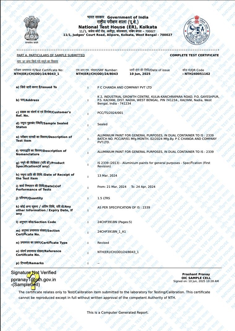 Aluminium Paint as per IS:2339